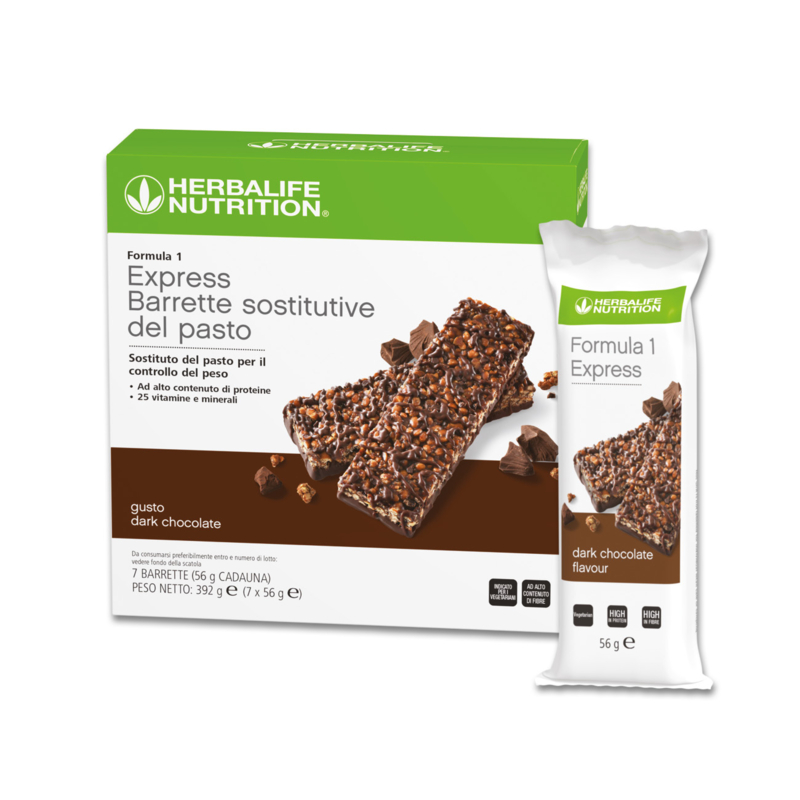 Herbalife Formula 1 Express Barrette Sostitutive del Pasto Dark Chocolate